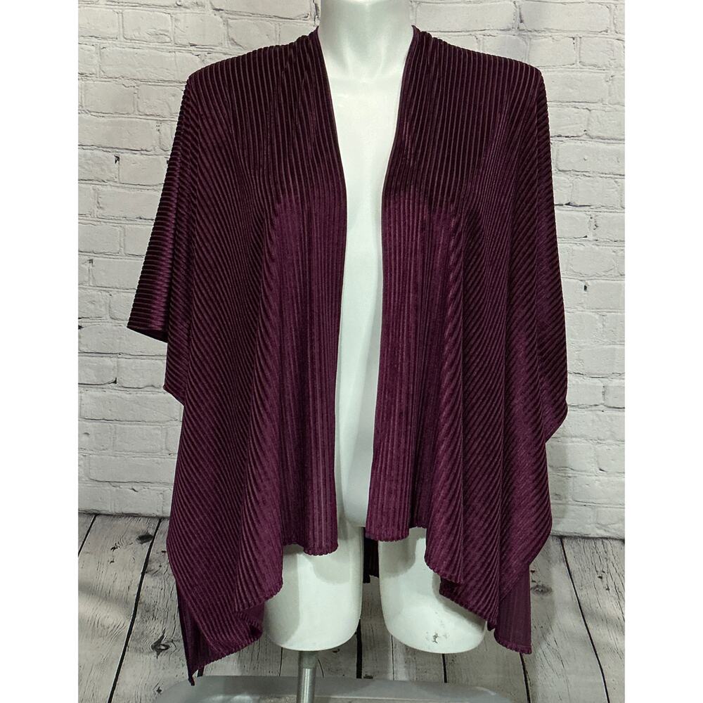 Lane Bryant Women's Burgundy Velvet Open-Front Kimono Wrap (One Size)